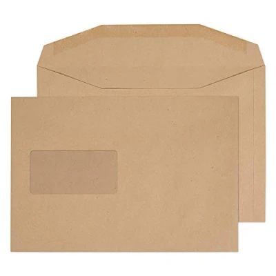 Afbeelding van Blake Purely Everyday 4406 Enveloppen, kraftpapier, met rubber, venster, formaat C5+, 162 x 235 mm, 80 g/m², 500 stuks