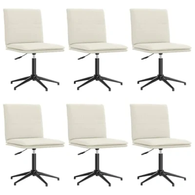 Afbeelding van vidaXL Eetkamerstoelen 6 st fluweel crèmekleurig