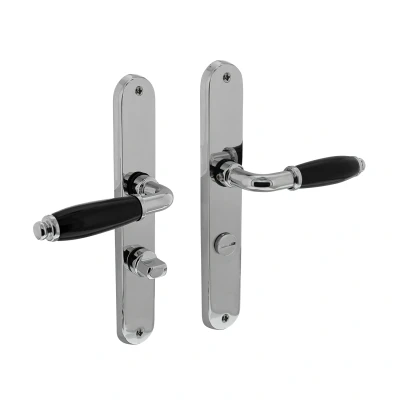 Afbeelding van Intersteel Deurkruk Courgette met ovaal schild 235x40x8mm WC63/8mm chroom