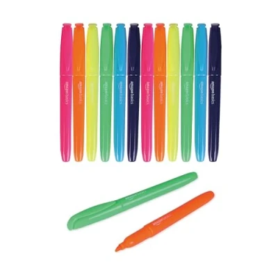 Afbeelding van Amazon Basics Markeerstiften, verschillende kleuren, 12 stuks
