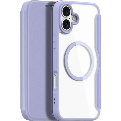 Afbeelding van Dux Ducis Skin X Pro Series Book Case MagSafe Compatible Geschikt voor iPhone 16 Hoesje Lavendel