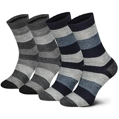 Afbeelding van 2 paar alpacasokken wollen sokken voor dames en heren Zachte ademende van fijne wol, Grijs/Blauw