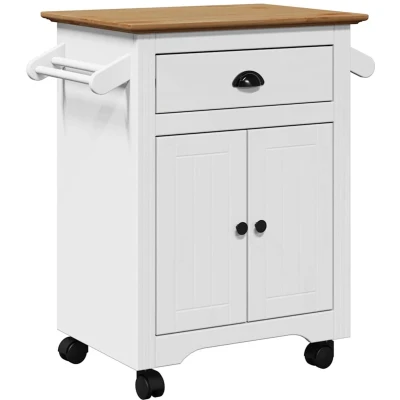Afbeelding van vidaXL Keukentrolley BODO 72x45x80 cm wit en bruin