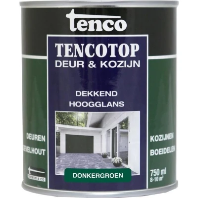 Afbeelding van Tencotop Deur &amp; Kozijn Dekkend Hoogglans Donkergroen 750 ml