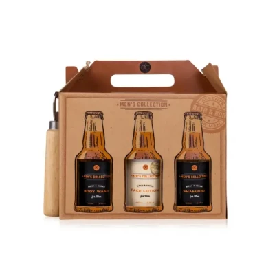 Afbeelding van Vaderdag Cadeau Stoere badset in krat geschenkverpakking voor Man Verjaardag Men&#039;s Collection Giftset Geschenkset Mannen, vader, vriend, papa, broer Grappig
