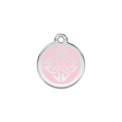 Afbeelding van Tribal Arrows Pink roestvrijstalen hondenpenning small/klein dia. 2 cm RedDingo
