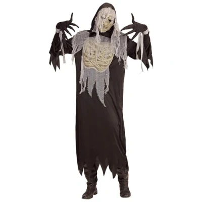Afbeelding van Widmann Mummie Kostuum Smurfafa Man Zwart Large Halloween Verkleedkleding