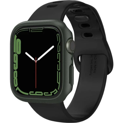 Afbeelding van Spigen Apple Watch 7/8 hoesje Thin Fit 45mm Groen