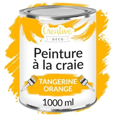 Afbeelding van Creative Deco 1000 ml Mandarijn Oranje Krijt Verf Mat en Wasbaar Perfect voor Renovatie, Decoratie Decoupage van Meubels Egen Gradient Effect Mogelijk