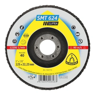 Afbeelding van Klingspor 322772 SMT 624 Supra Lamellenschijf Diameter 125 mm Boordiameter 22.23 Inox, Staal 10 stuk(s)