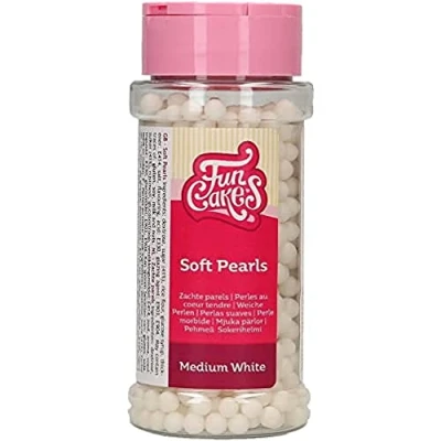 Afbeelding van FunCakes Zachte Parels Medium Wit 60g Sprinkles Taartdecoratie