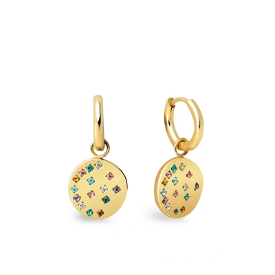 Afbeelding van Singularu Bling HOOP Gold Plated Oorbellen, Dames, Maat: One Size,
