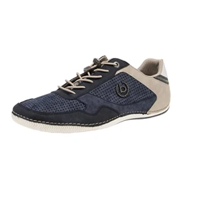 Afbeelding van bugatti Casual sneakers met zachte zool, veterschoenen traagschuim, elastische veters, basketbalschoenen voor heren, Donkerblauw, blauw