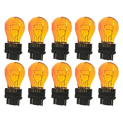 Afbeelding van 10 stuks autolampen, 12 V, vervangingslampen voor auto&#039;s en motorfietsen (T25 PY27/7 W V 27/7 AMBER, standaard)