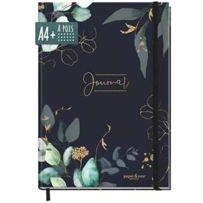 Afbeelding van Paper &amp;you® Bullet Journal, gestippeld, A4+, met elastiek, 156 pagina&#039;s, schetsboek stippen, duurzaam en klimaatvriendelijk