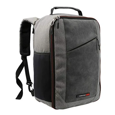 Afbeelding van CabinMax Manhatten Handbagage 20L Ryanair Rugzak Schooltas 40x20x25 cm Compact Reistas Lichtgewicht Grijs/Rood