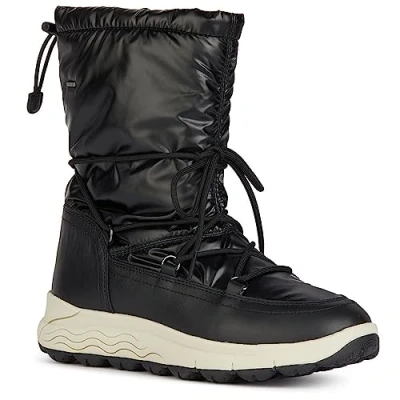 Afbeelding van Geox Spherica Snowboots, Dames, Maat: 41, Black Leer en textiel