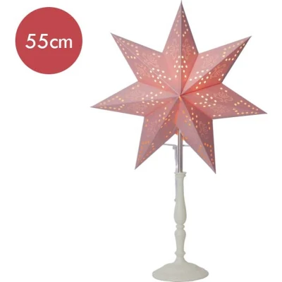 Afbeelding van Roze kerstster Romantic met E14 fitting 55 cm