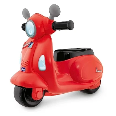 Afbeelding van Chicco Vespa Primavera loopfiets 1 tot 3 jaar met elektronisch bedieningspaneel afneembare zijwieltjes rood