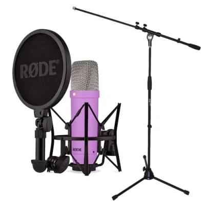 Afbeelding van Rode NT1 Signature Purple paarse studiomicrofoon + Keepdrum microfoonstandaard