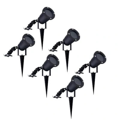Afbeelding van Ledvion 6x LED Prikspots, Aluminium, IP65, 5W, GU10 fitting, 1 Meter Kabel, Spotlight, Tuinspot voor Buiten