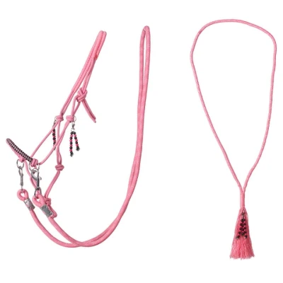 Afbeelding van QHP Touwhalster Combi Neckrope Liberty Flamingo Pink Full