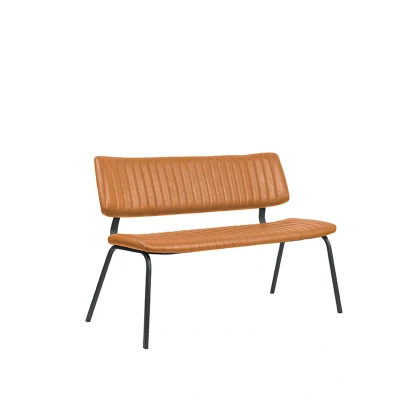 Afbeelding van LABEL51 Gusto Eetkamerbank Bruin PU Leder 120 cm