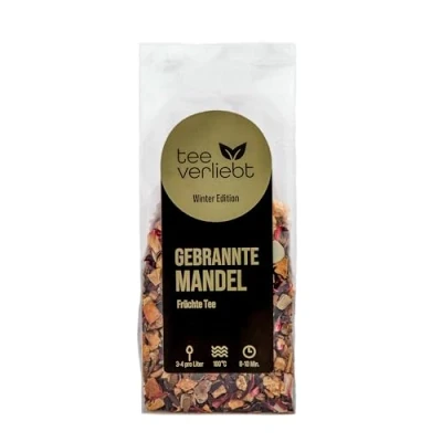 Afbeelding van Teeverliebt Wintereditie fruitthee met gebrande amandelen 100 g losse heerlijke theemix ideaal als kerstcadeau