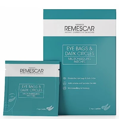 Afbeelding van Remescar Microneedling pleisters tegen wallen en kringen rond de 17 mg x 2 resultaten in weken anti aging verzorging met zelfoplosbare micronaalden voor eenmalig gebruik