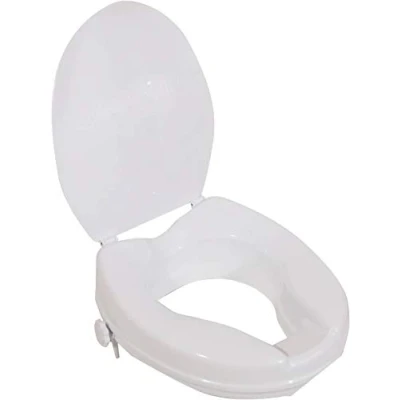 Afbeelding van Aidapt verhoogde toiletbril wit 5 cm met deksel