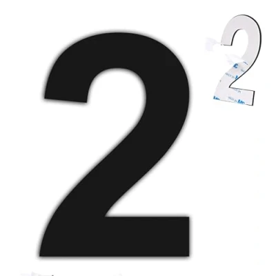 Afbeelding van nanlyiau Zelfklevende huisnummers 3 in 7,5 cm, mat zwart, roestvrij staal, waterdicht, roest en corrosiebestendig (zwarte pasta 2)