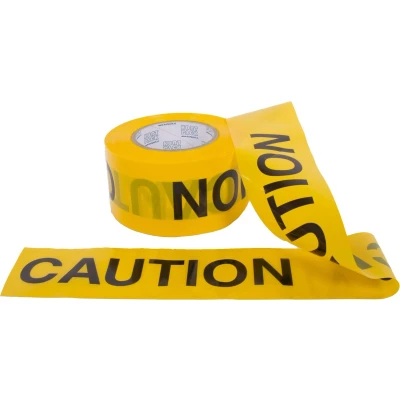 Afbeelding van Kortpack Afzetlint Caution 75 Mm X 150 Meter Geel Lint Met Zwarte Opdruk (1 Rol)