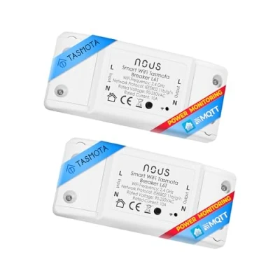 Afbeelding van Tasmota Nous L6T, intelligente inbouwschakelaar, Esp8266, huishoudschakelaar met timer, wifi schakelaar, led relaisverlichting 230 V, MQTT Home Assistant IoBroker