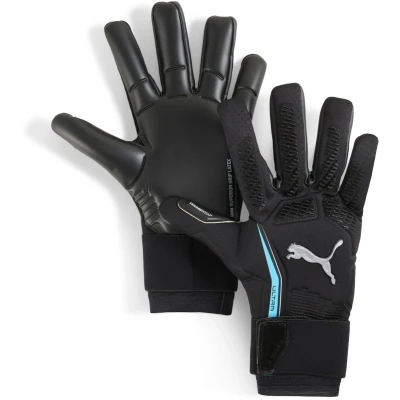 Afbeelding van Puma Ultra Ultimate Hybrid Black Bright Aqua Keepershandschoenen Maat 9.5