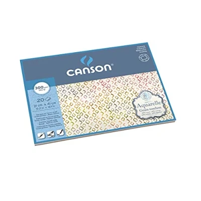 Afbeelding van Aquarelblok Canson 31x41cm 20V 300gr grof gelijmd