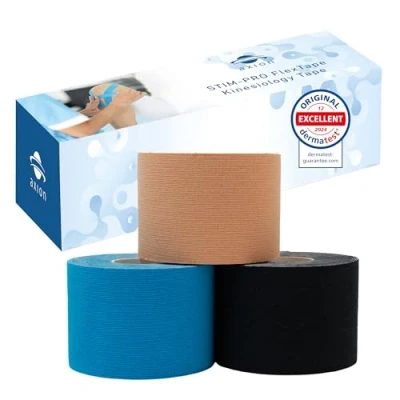 Afbeelding van axion® Kinesiologie sporttape 3 delige set Rollen van 5mx5cm Meerdere kleuren Waterdicht