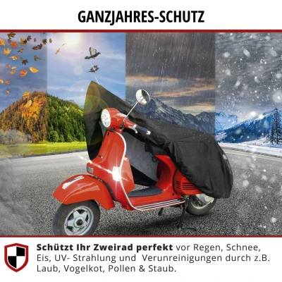 Afbeelding van Motorfietsgarage Scooter maat S, afdekzeil PVC 185x90x110cm zwart, motorfiets, motorfiets waterdicht, bescherming