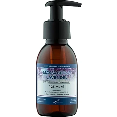 Afbeelding van Massageolie Lavendel 125 ml met pomp 100% natuurlijk biologisch en koud geperst
