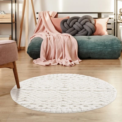 Afbeelding van Vloerkleed Focus Basic ROND Hoogpolig Fluffy Scandinavisch Creme 160 CM
