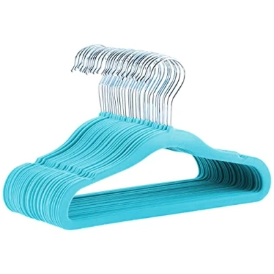 Afbeelding van Amazon Basics 30 stuks fluwelen kleerhangers voor kinderen, blauw