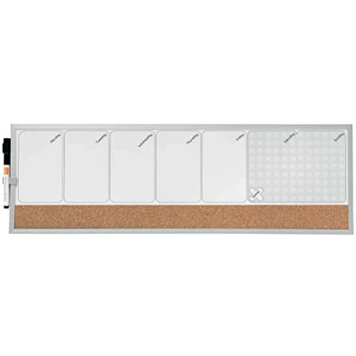 Afbeelding van Nobo Whiteboard Weekplanner Magnetisch 585 x 190 mm Natuurbruin Ideaal Voor Thuiskantoor