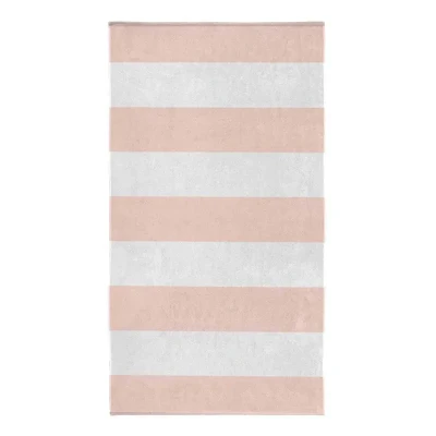 Afbeelding van Cinderella Dune Stripe Strandlaken Luxe Badlaken 100% Egyptisch katoen Strandhanddoek 100x200 cm Roze
