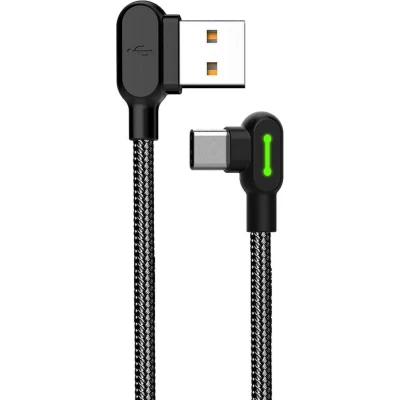 Afbeelding van Mcdodo CA 5281, USB A naar C kabel, gebogen contacten, zwart, 1,8 m
