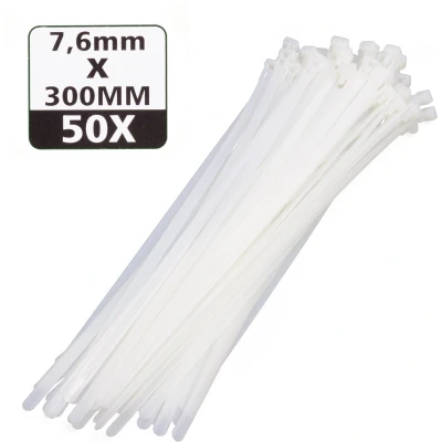 Afbeelding van Hofftech Tie Ribs Hersluitbaar 7.6 x 300 mm Wit 50 stuks