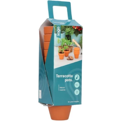 Afbeelding van Potten stenen d5/6 cm terracotta 9st Tuinplus