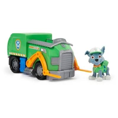 Afbeelding van Paw Patrol voertuig Rocky figuur auto 15 cm om te verzamelen speelgoed van gerecycled kunststof kinderauto voor kinderen vanaf