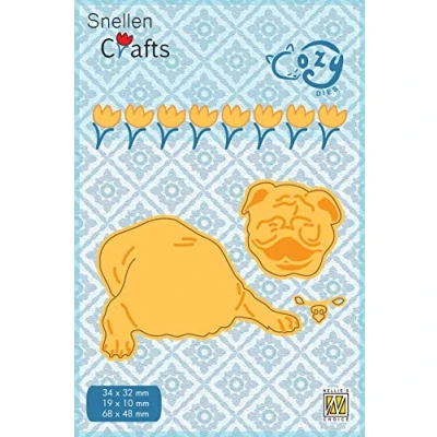 Afbeelding van Nellie Snellen snijmal 68 x mm SCCOD003 Cozy Dies faithful friend bulldog buldog hond