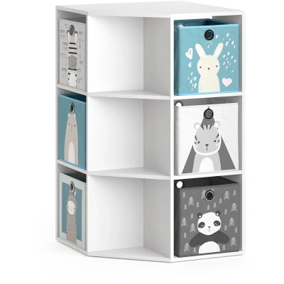 Afbeelding van Vicco Kinderboekenkast &quot;Luigi&quot;, wit, 64 x 107,8 cm met 4 vouwdozen