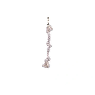 Afbeelding van Nobby vogel speeltouw knoop 3 knopen wit 2 x 38 cm 1 ST