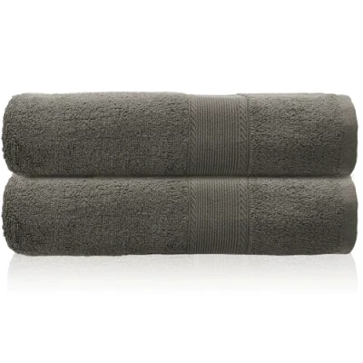 Afbeelding van SweetNeedle Set van 2 extra grote badhanddoeken, antraciet, 100 x 150 cm, 100% katoen, zeer absorberend, sneldrogend, zwaar, ideaal voor hotel, badkamer, douche, spa, strand, zwembad